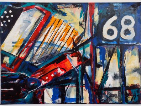 Pintura de estilo expresionista abstracto de acordeones