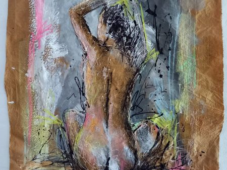 Pintura de una mujer desnuda sobre papel