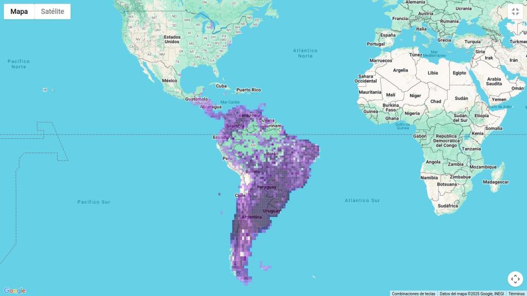 Mapa de distribución del avefría por el neotrópico.