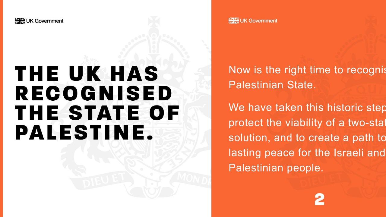 Pese al reconocimiento de Reino Unido y 150 países más, Netanyahu dice que no habrá Estado palestino